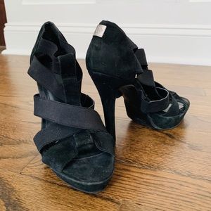 BCBG Stiletto Criss-Cross Heels in Black